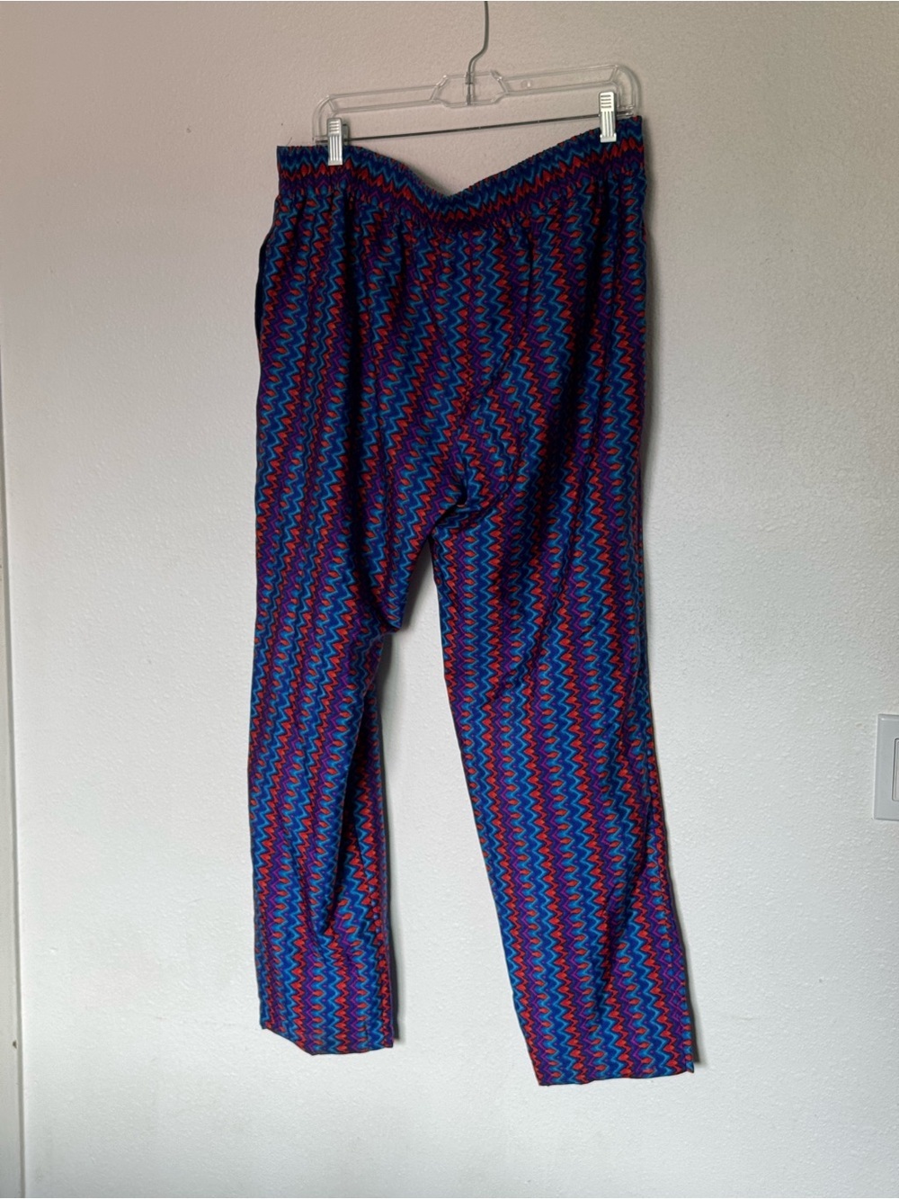Bisou Bisou Multicolor Zigzag Print Pants - Blue, Red, Purple - Picture 6 of 6